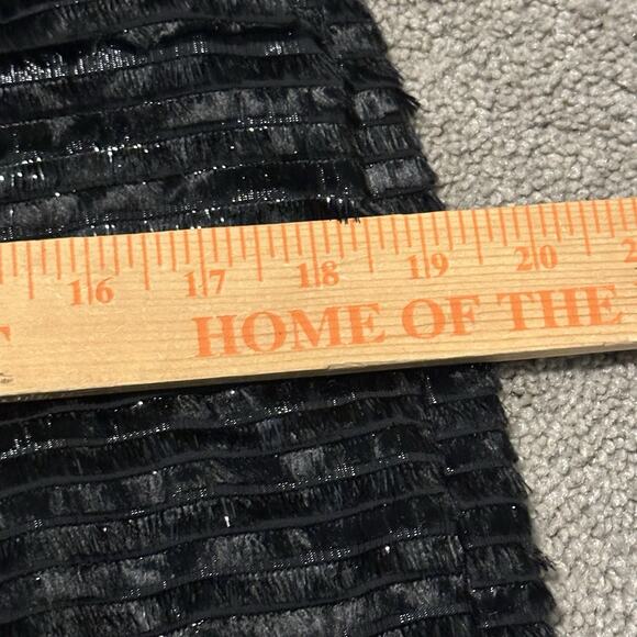 Nanette Lepore 6 Dress Cocktail Mini Metallic Eyelash Striped Mini Black - Picture 11 of 12